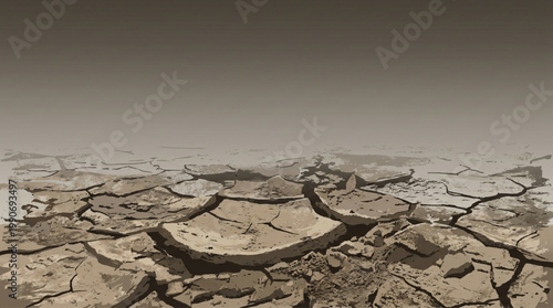 Dry cracked earth ground climate change concept