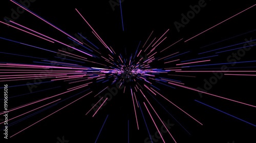 Vibrant and cosmic particle animation representing a celestial axis orbiting particles. Smooth 4K rendering with deep Pink and Multicolor light trails. Perfect for futuristic overlays and creative dig