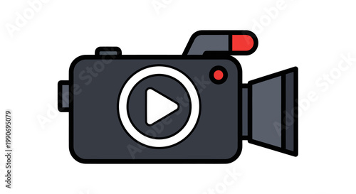 Video camera icon with play button, recording symbol