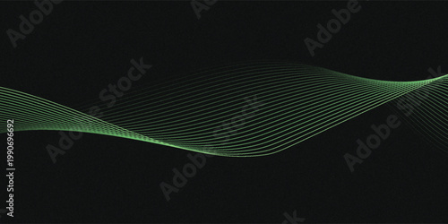 Lime Green Wavy Lines on Dark Backdrop: A Serene and Dynamic Abstract Art Piece Showcasing Flowing Energy and Geometric Precision for Design and Technology Projects