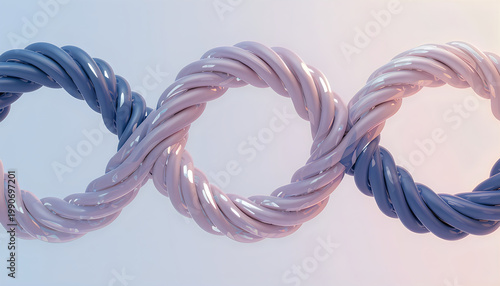 Abstract blue and white spiral background with twisted rope-like lines forming a clean modern design
