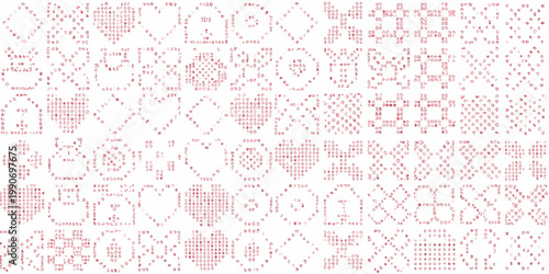 Abstract digital pattern of numbers and characters forming shapes
