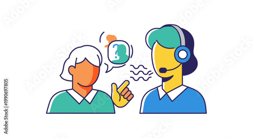 Customer service representative and client.