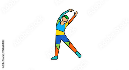 Person stretching arm up high.