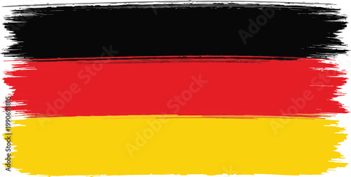 German flag with black, red, and yellow brush strokes