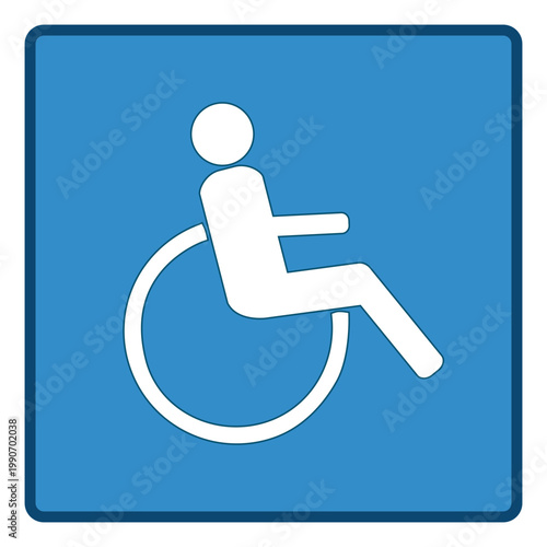 Disabled white sign in blue square