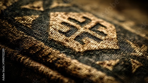 Close Up Textile Fabric Pattern with Intricate Embossed Design