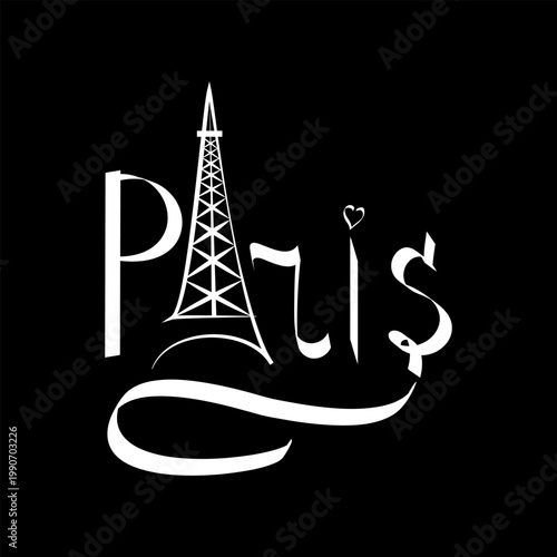 T shirt typography graphic with quote Paris