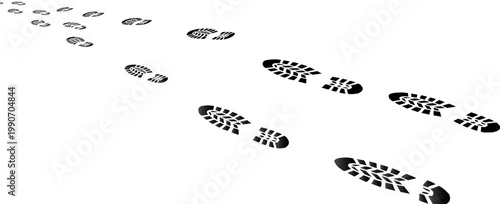 footprint shoe sole tracking path on transparent background, shoe footprint path vector