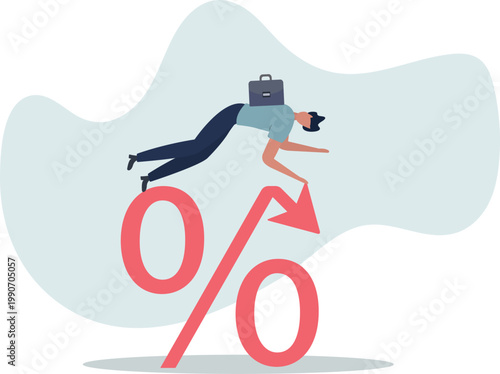 Inflation or interest rate falling down, decrease or reduction, profit fall in economic recession, stock market value loss.person's life situation and his activities.