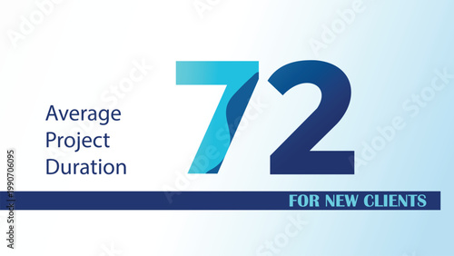 Average project duration 72 metric for new clients graphic.