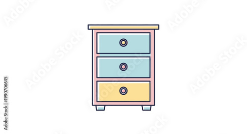 Colorful Three Drawer Chest Furniture.