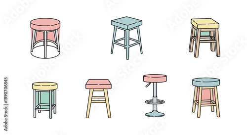 Colorful stool furniture for home decor.
