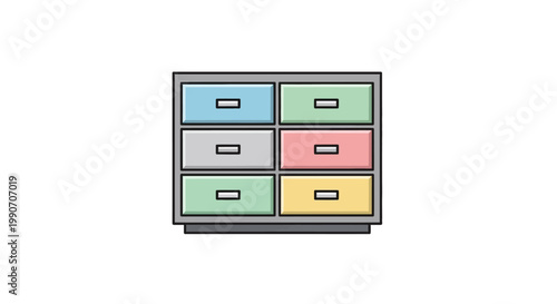 Multicolor Drawer Storage Furniture Piece.