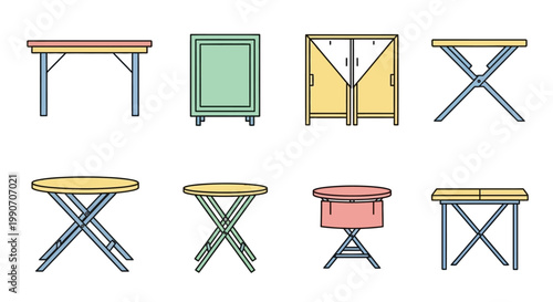 Collection of folding table designs.