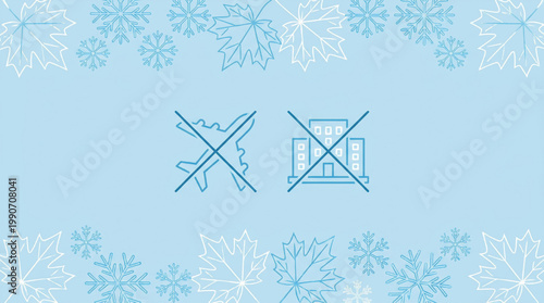 Winter travel cancellation abstract illustration