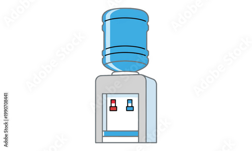 Water Dispenser Cooler with Gallon Bottle Vector Illustration