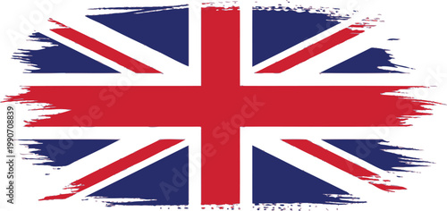 Grungy union jack flag with brush strokes