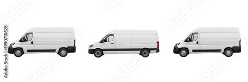 Foto Side View of a White Commercial Delivery Van for Transport and Logistics Transpa