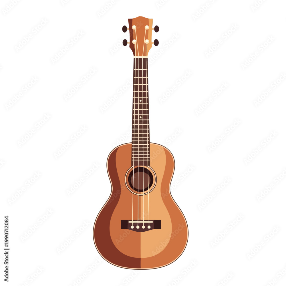 Naklejka premium ukulele instrument music guitar stringed acoustic brown