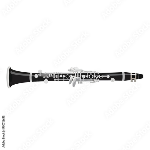 black clarinet instrument musical notes illustration