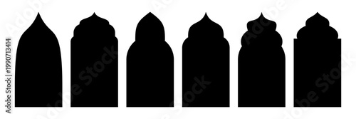 Shape islamic door. Islamic arch doorway. Elegant vector design inspired by arabic culture, ideal for Ramadan graphics, labels, frames and decorative templates.