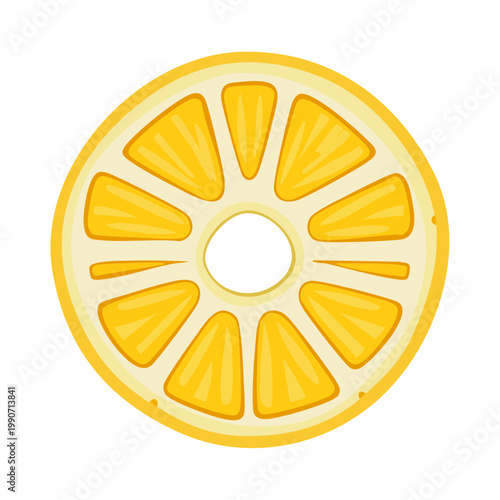 Bright Yellow Citrus Slice Illustration Fresh Food Ingredient Healthy Refreshment