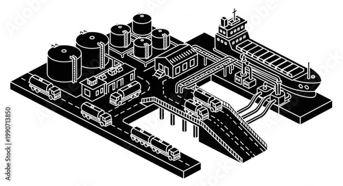 Detailed Black and White Microchip Circuit Board.
