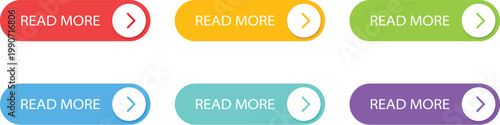 Colorful Read More Web Button Set with Rounded Navigation Arrow Icons