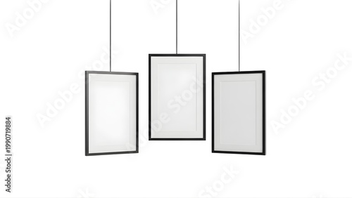 A modern lighting fixture with three rectangular glass shades suspended from the ceiling