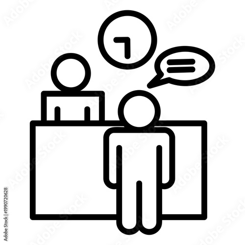 Reception Desk  Icon Element For Design 
