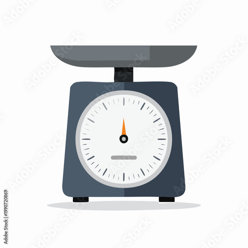 Illustrated gray kitchen scale for cooking and baking measurements in a flat design