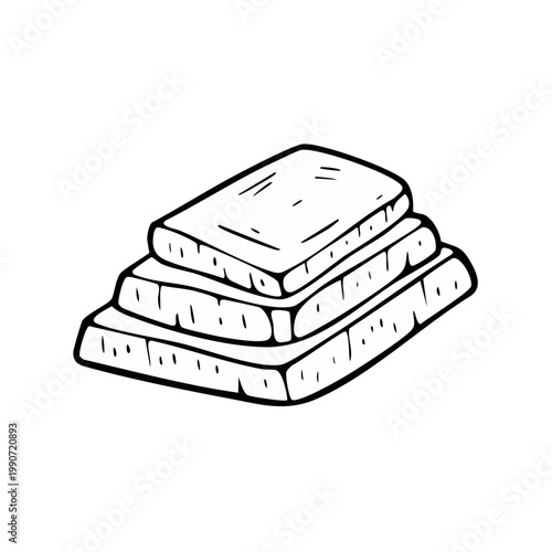 Stack of three rectangular chocolate bars in a simple outline drawing style