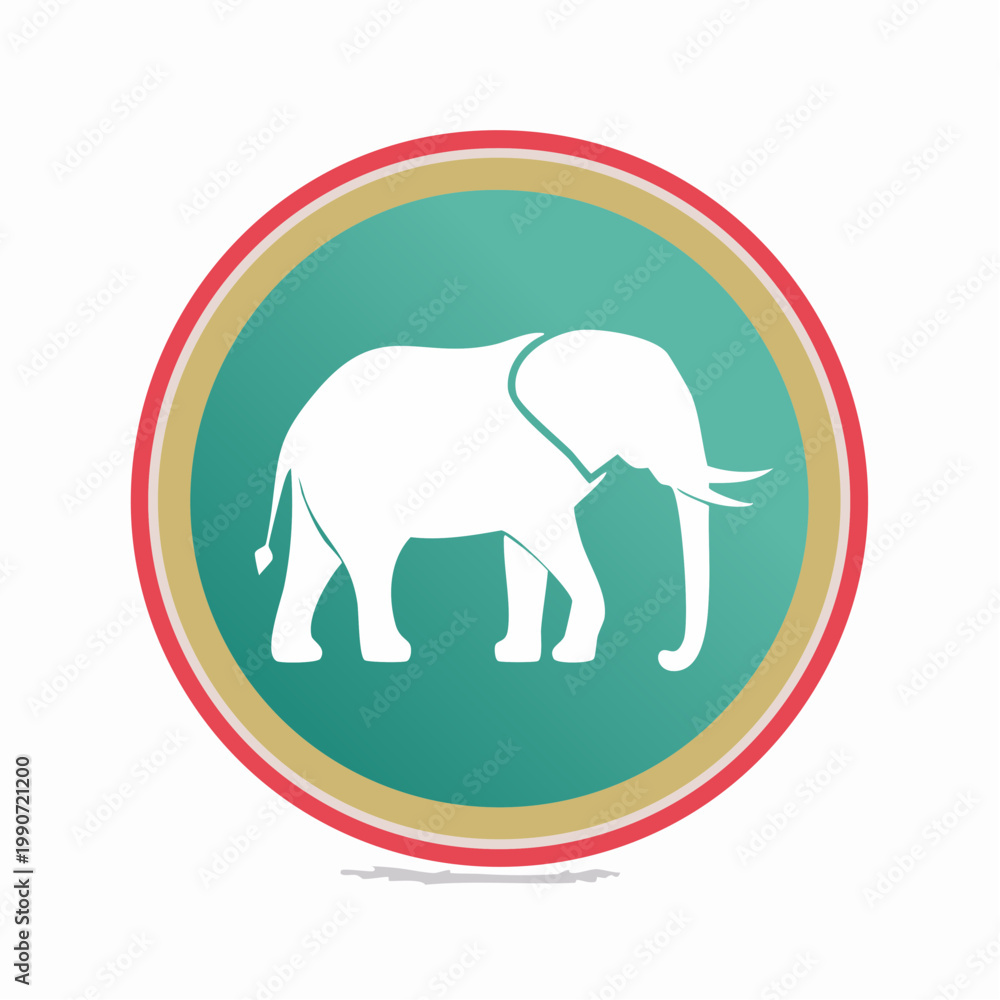 Obraz premium Elephant silhouette within circular graphic design
