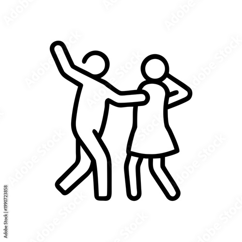 Conflict or argument line icon between two people figures on transparent background artwork.