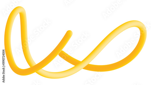 Abstract yellow curved line fluid shape for modern design representing motion and creativity vector illustration