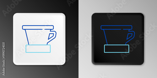 Line V60 coffee maker icon isolated on grey background. Colorful outline concept. Vector