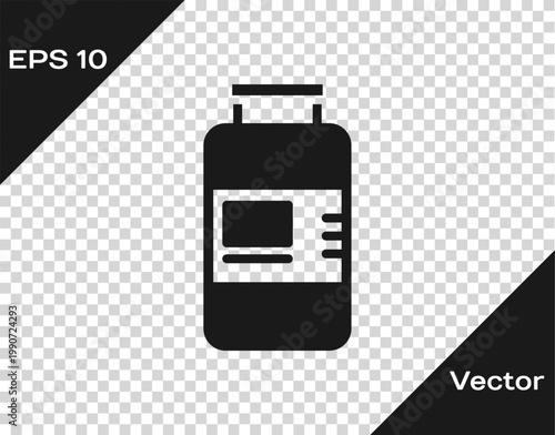 Black Collagen serum and vitamin icon isolated on transparent background. Facial treatment essence skin care cosmetic. Vector