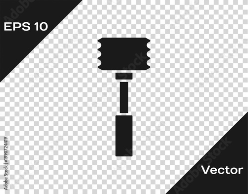 Black Kitchen hammer icon isolated on transparent background. Meat hammer. Vector