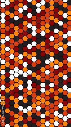 Futuristic Minimal Circles Hex Mesh Procedural Animation Loop