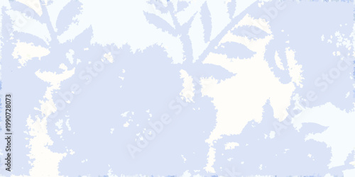 Abstract pastel blue background with blurred tree branch silhouettes