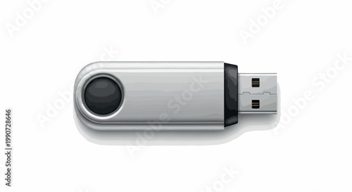 A sleek and modern usb flash drive with a metallic finish and minimalist design