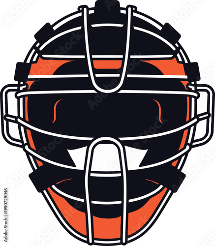 Black and red catchers mask