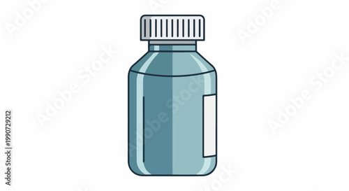 A translucent bottle with a child-resistant cap typically used for liquid medications or supplements