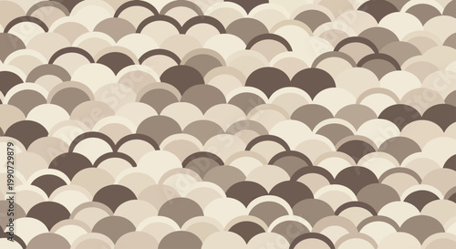 Pattern of overlapping semicircles in varying neutral tones, creating a scale-like texture