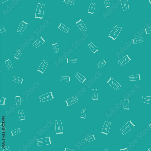 Green Leggings icon isolated seamless pattern on green background. Vector