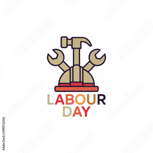 create a vector style simple labour day white backgroun