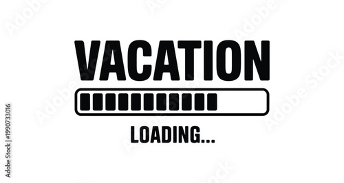 Vacation loading concept with progress bar, a symbolic representation of anticipation for holidays.