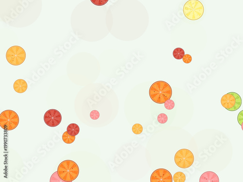 Fresh Juicy Citrus Slices Fruit Pattern Design Backdrop