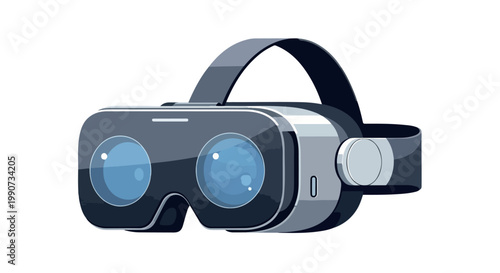 Modern virtual reality headset with adjustable strap for immersive gaming experience